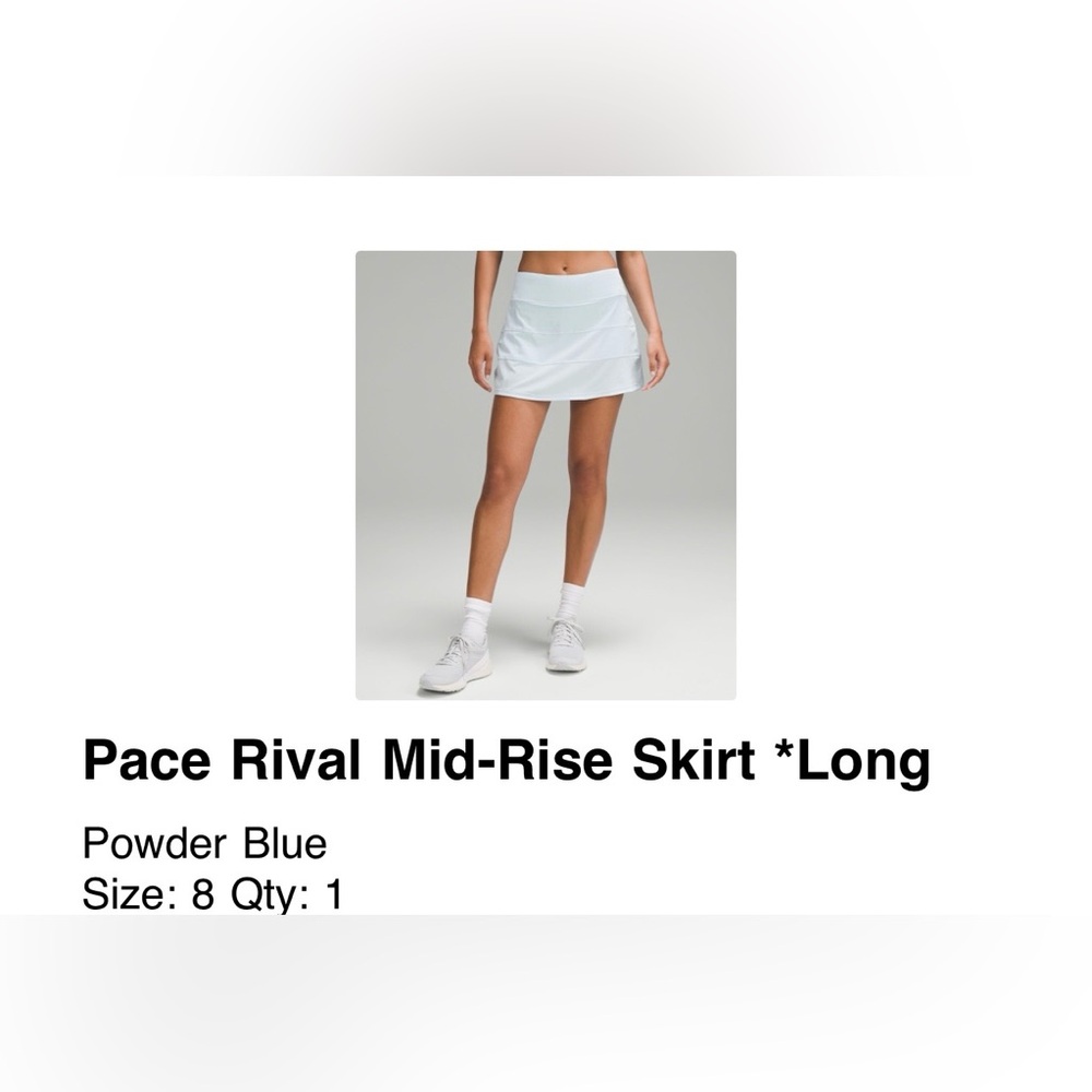 Lululemon skort size 8 long